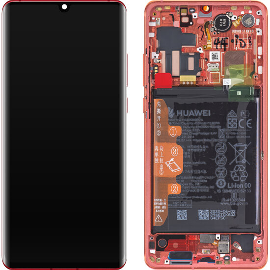 Huawei P30 Pro- LCD Display Module + Battery- Red