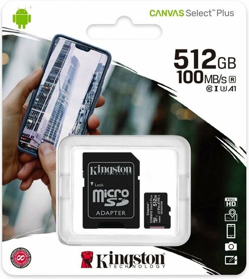 Kingston Canvas Select Plus MicroSD Card SDCS2 512GB- Class 10
